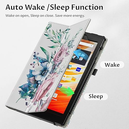 Miniatura 3 de VORI Funda para tableta Tienda Fire HD 10 (11 generación 2021) y Fire HD 10 Plus 2021, funda plegable delgada con función de encendidoapagado