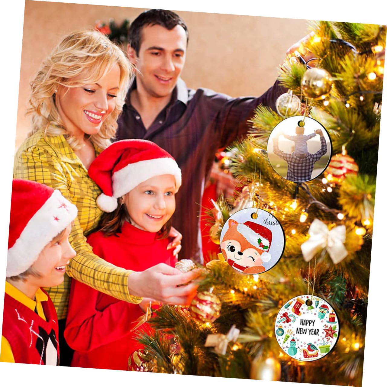 PRETYZOOM 80 STK Weihnachts-Sublimations-Charme Sublimations-DIY-Disc Weihnachtsbaum anhänger weihnachtsbasteln Weihnachts basteln Leere weihnachtsanhänger personalisierte Anhänger MDF