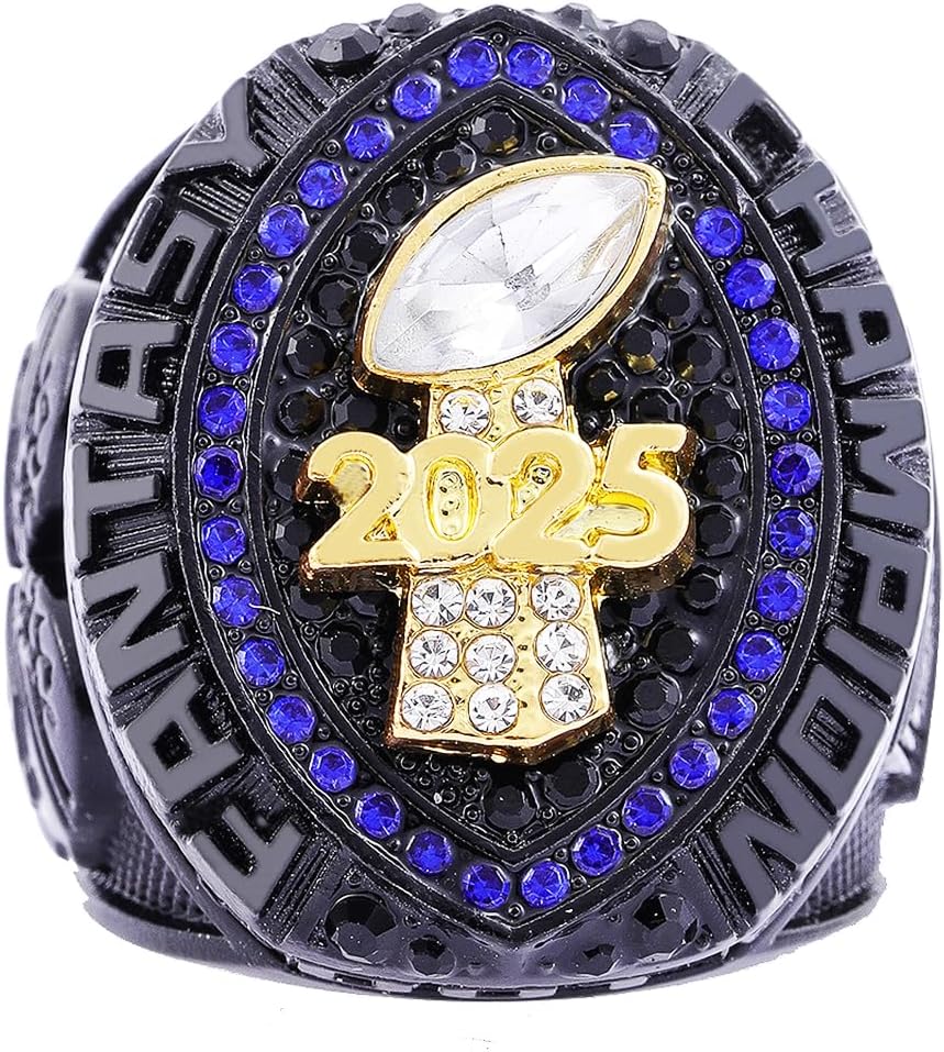 2025 Fantasy Football Championship Ring Heavy FFL Champion Trophy Ring Award Trophy for Fantasy Football League Winner