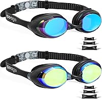 Vista 9 de Seago 2 Pack Swimming Goggles Anti-fog Anti-UV Silicone Swim Goggles Adult Women Men