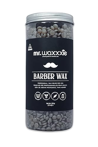 Mr Waxxxie - Cuentas de cera de peluquero de 370 gm, depilación de calidad de salón diseñada para hombres para usar desde la comodidad de tu propia