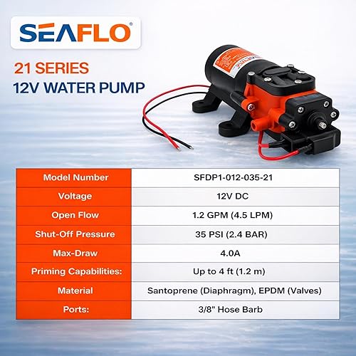 Miniatura 12 de RV/Marina bomba de cebado automático nueva 12 voltios DC/12 V, diafragma de agua dulce 35 PSI