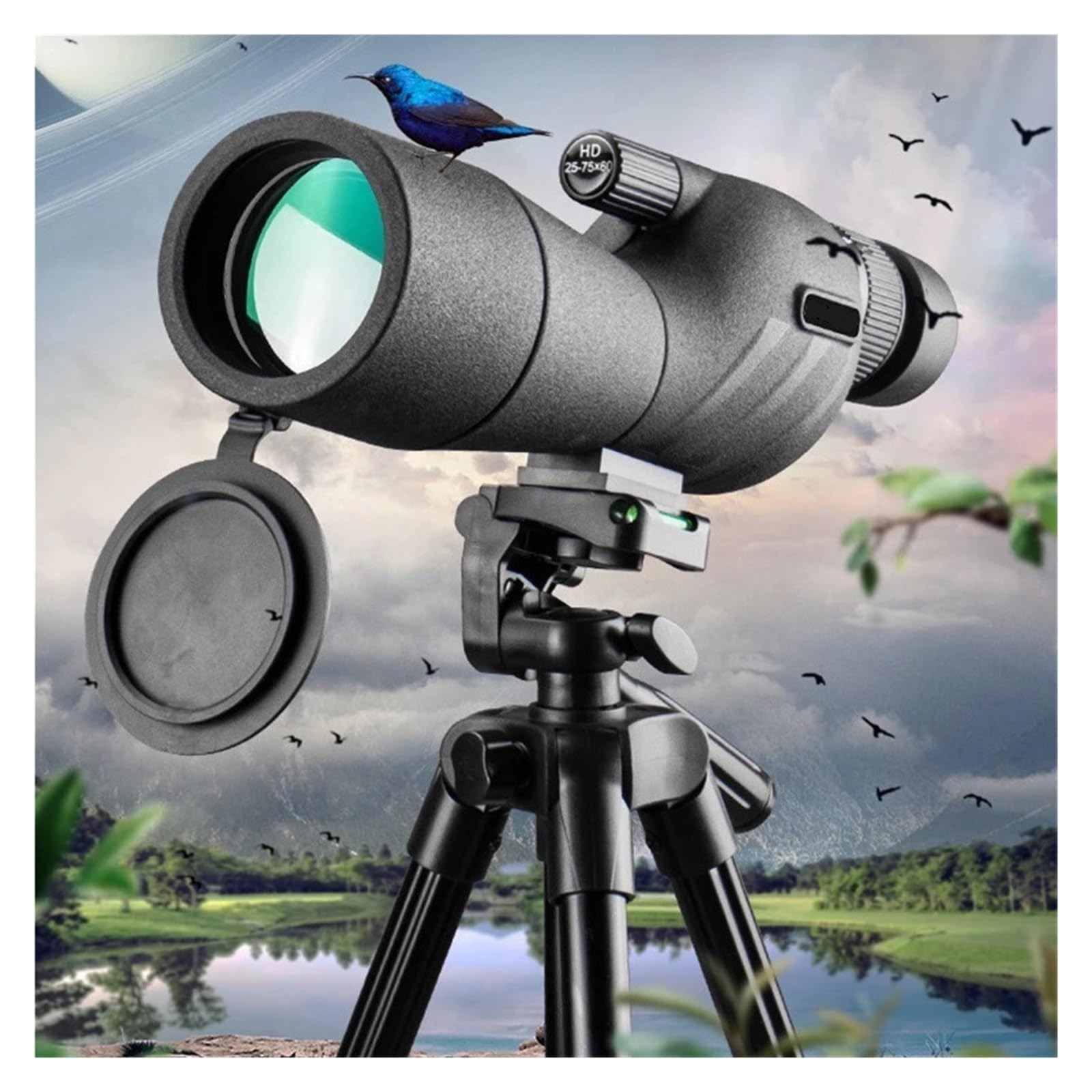 25-75x60 HD Luneta Obserwacyjna Mocny Monokularowy Teleskop Z Zoomem BAK4 Prism Wodoodporny Do Obserwacji Ptaków Kemping łAtwe W UżYciu