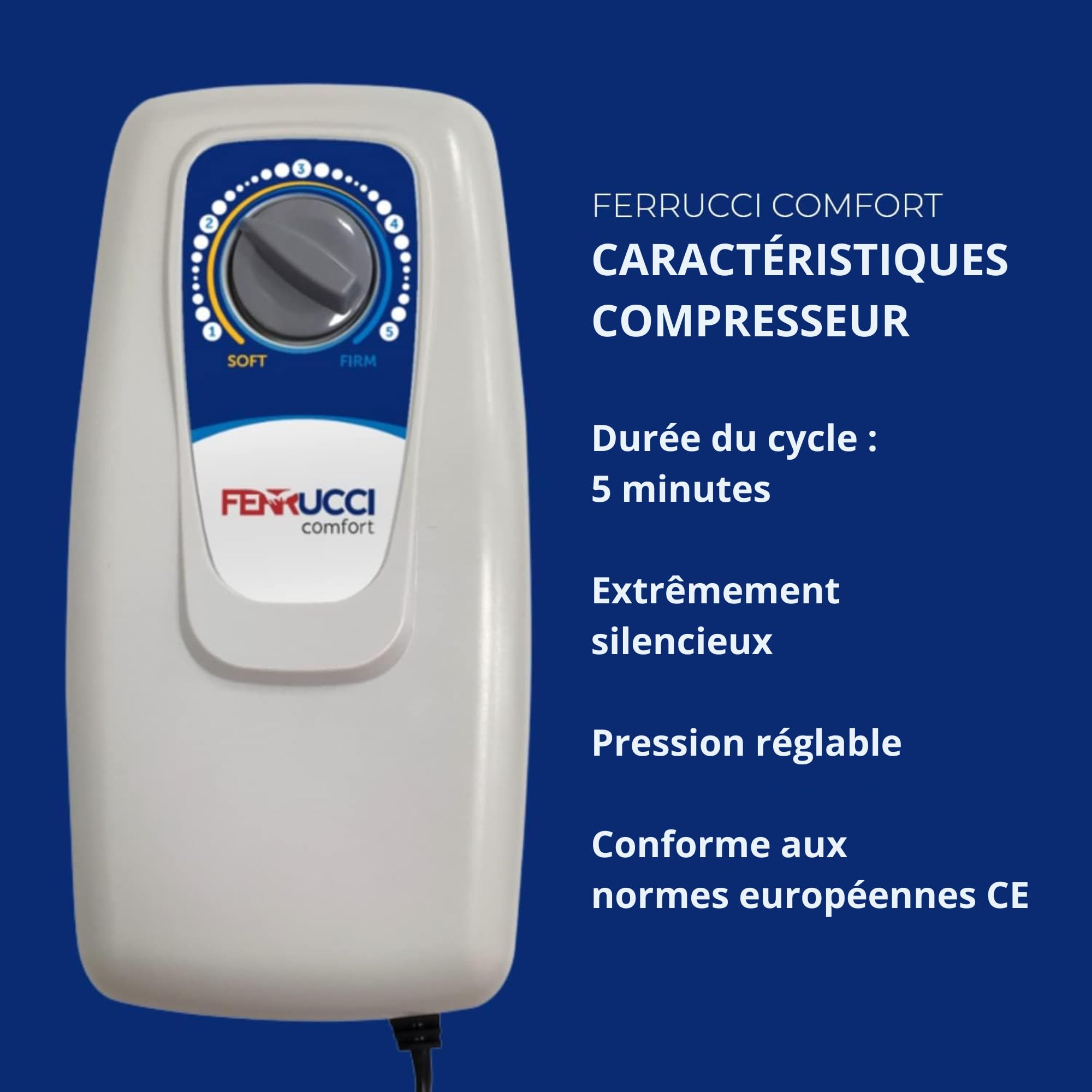 Matelas Anti-escarres Air avec Compresseur, Cellules Air, Soulage la Pression et Favorise la Circulation Sanguine - Matelas à Pression Alternée - est Adapté aux Lits d’hôpital, Capacité 135 kg