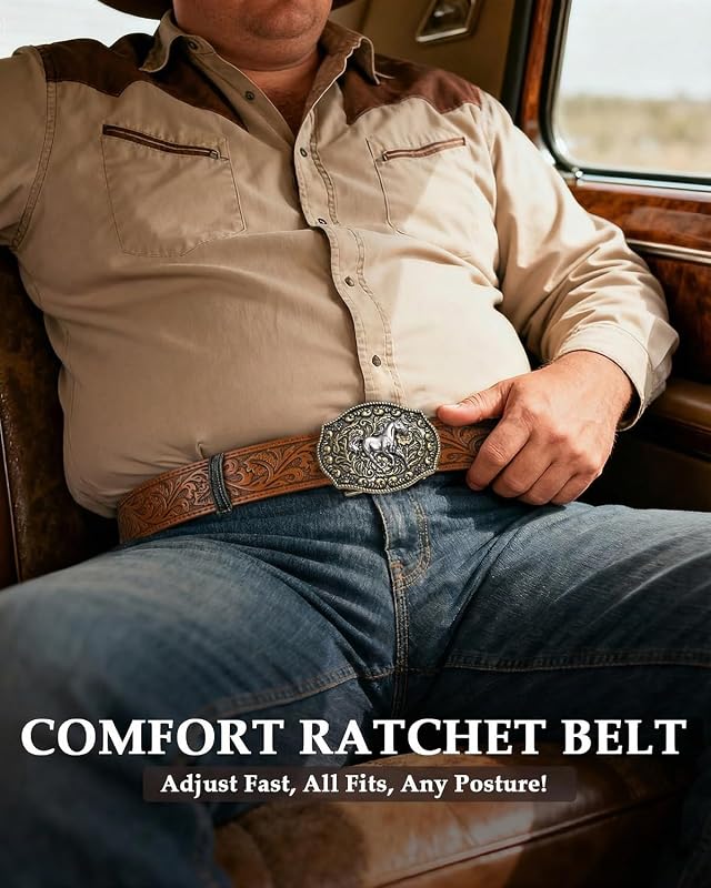 BELTROAD Cowboy Western Ratchet Belts – Western Ratchet Belt Buckle Revolution