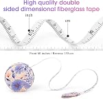 Retractable Mini Tape Measure, Auto-Retract, Premium Leather Tape Measure, Dual-Sided Ruler, Ideal for Fabric Cutting, Body Measurements, and Handicrafts (Purple Flowers)