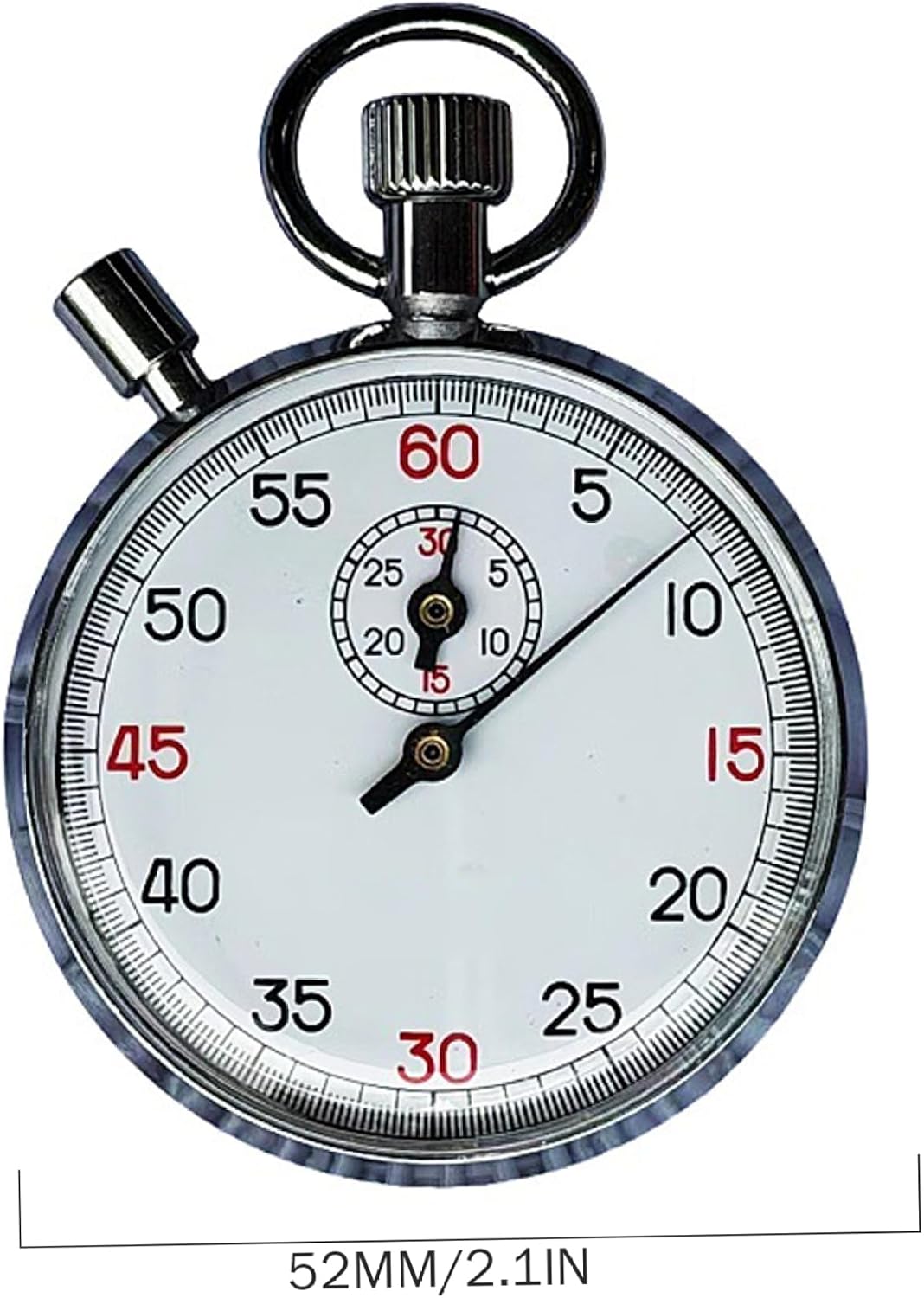 Mechanical Stopwatch - 60s Stainless Steel Analog Stopwatch for Sports, Racing, and Physics Experiments