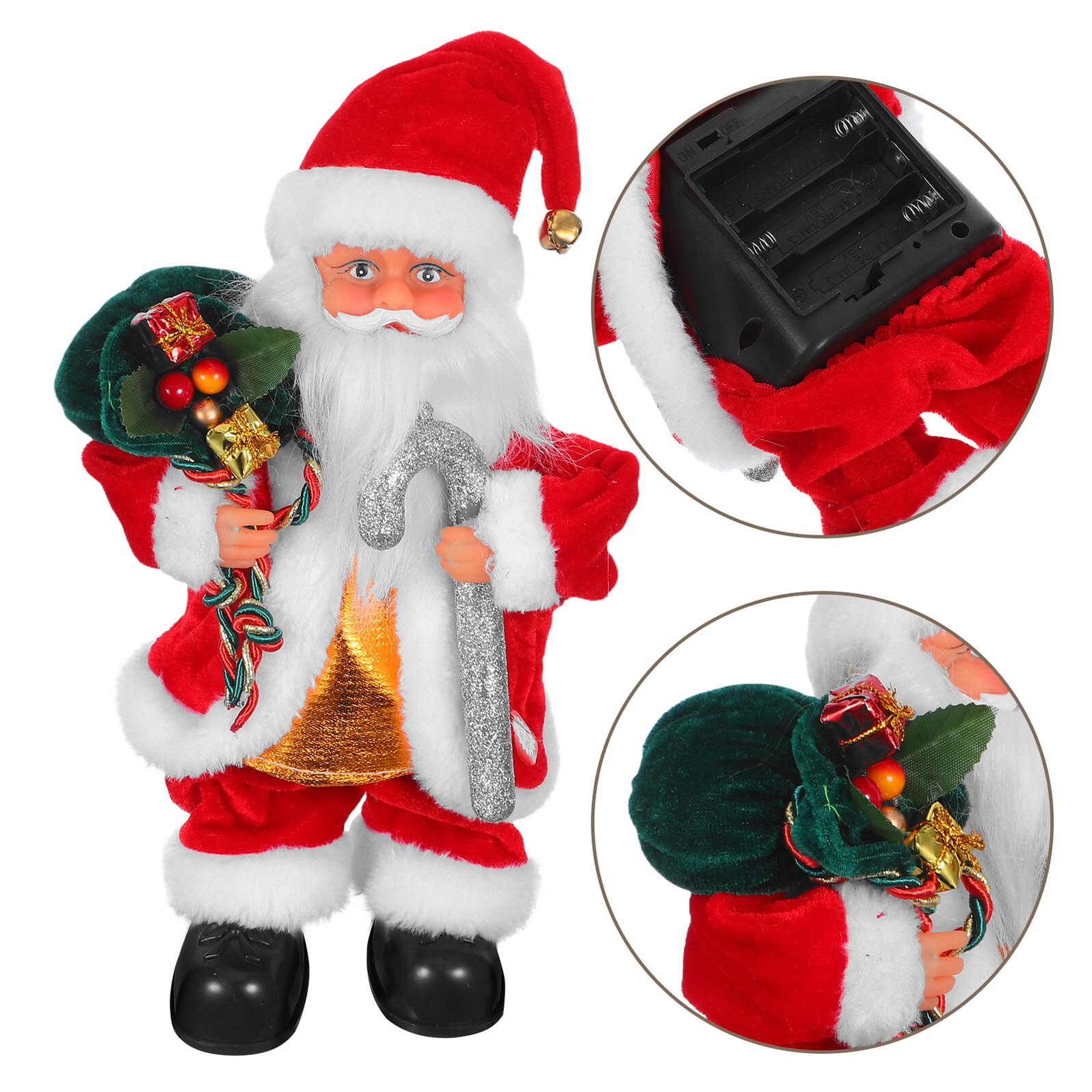 GALPADA Juguete de Papá Noel Eléctrico con Música y Movimiento Muñeco de Navidad Decorativo para Regalos de Fiesta y Adornos Navideños Casa
