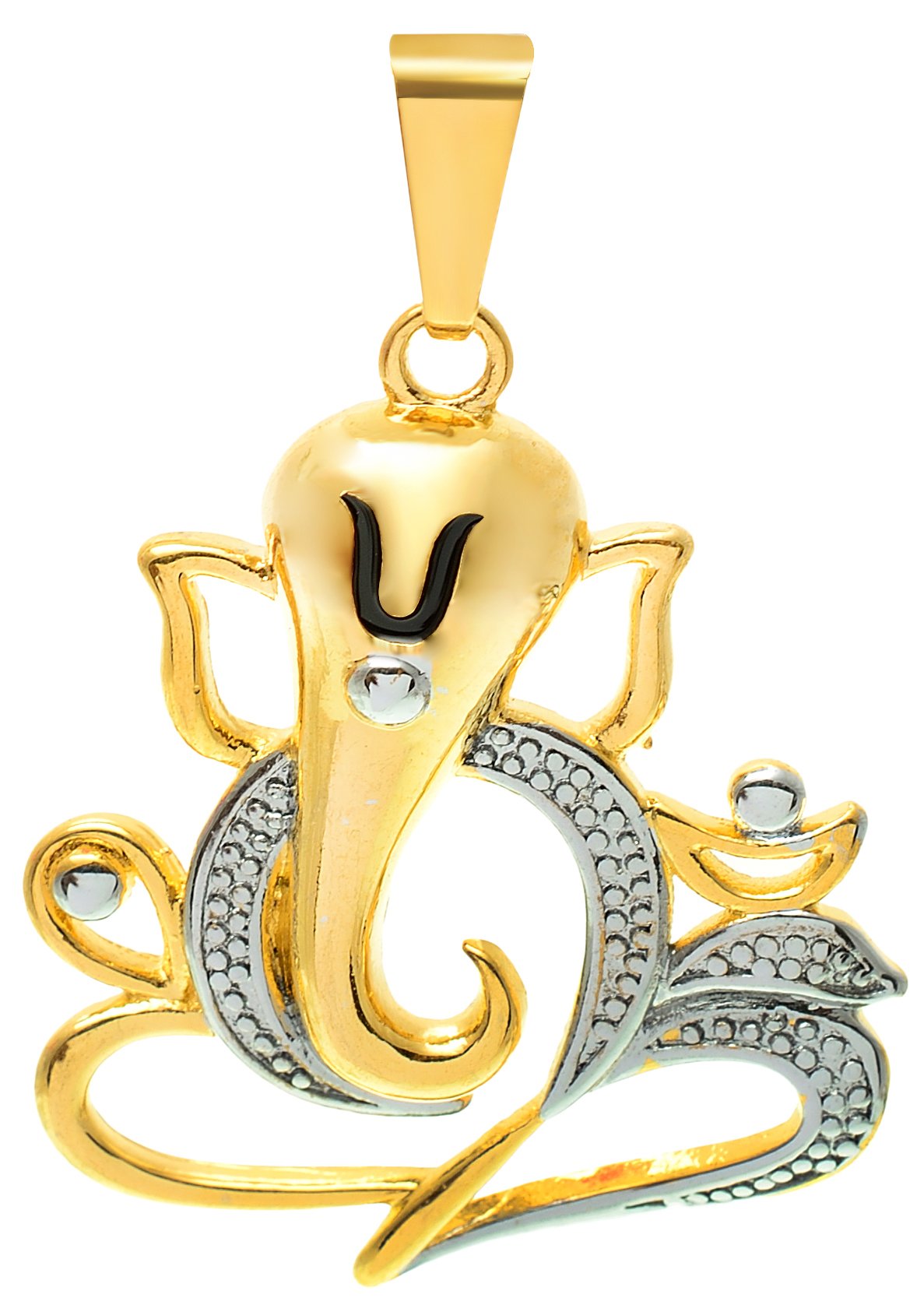 bebold Religious Gold Stainless Steel Trendy OM Ganesha Pendant for Men Boys-picture-39