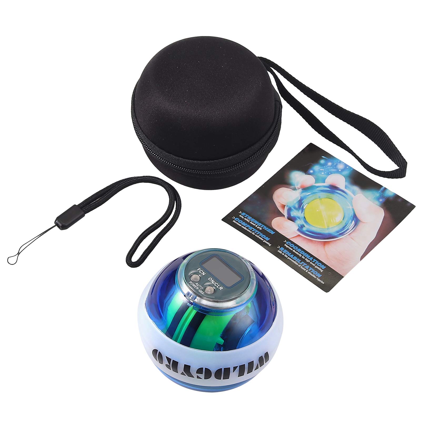 Justech Palla per Esercizi Giroscopio-Serie Autostart energyball per allenare la muscolatura di Mani -Migliora la Presa, Rafforza i Muscoli dell’Avambraccio
