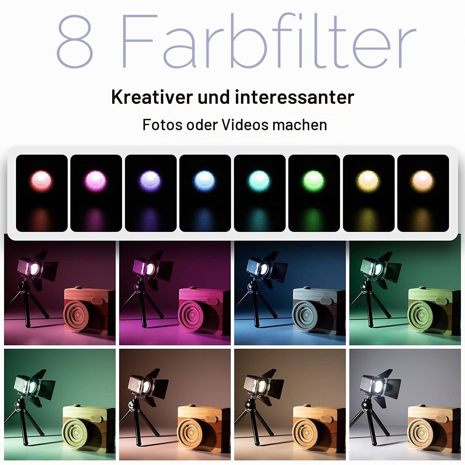 SMALLRIG RM01 LED Videolicht Kit (3 Pack), Videoleuchte Kit Mini Cube mit 8 Farbfiltern, Video Light Kit 5600K CRI95 für Makrofotografie, Entwickelt für Liebhaber von Garage Kits (GK) - 3469