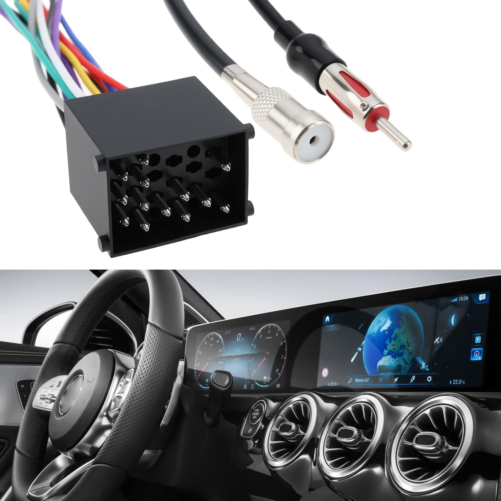 Kit Câblage Radio + Adaptateur Antenne Pour BMW (1988-2002) – Compatible E46 325i 323i 328i 528i Etc. – Connecteurs Stéréo Et Prise Antenne