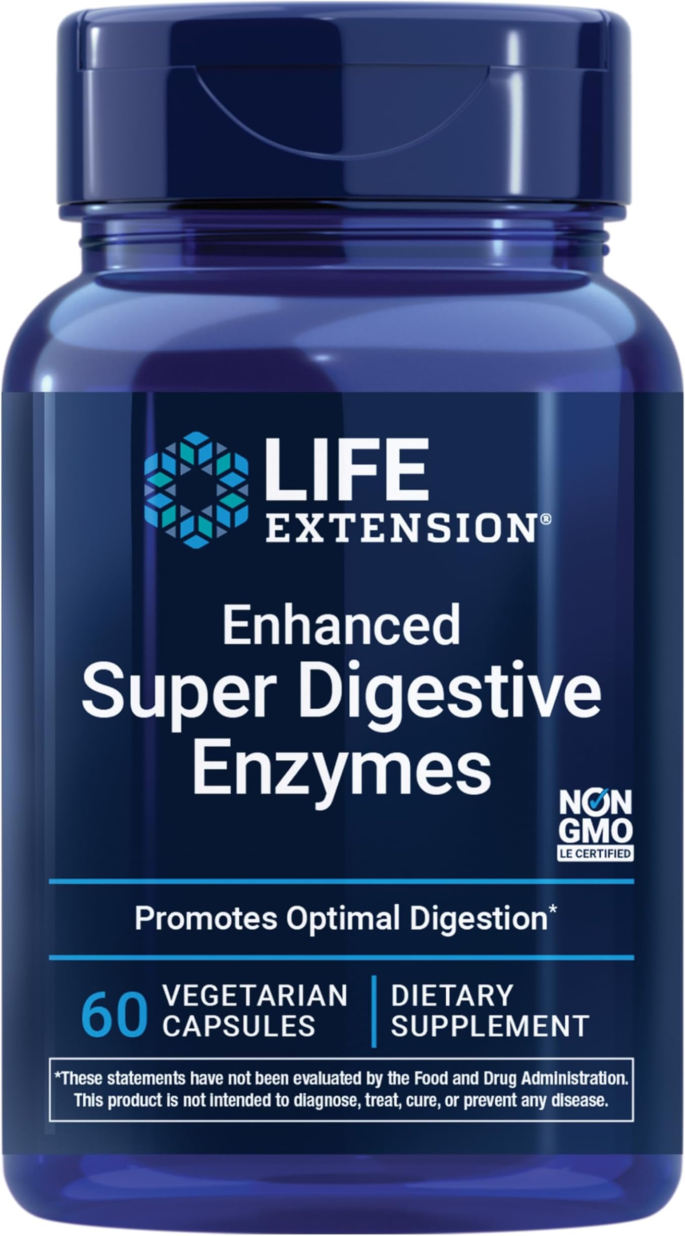 Enhanced Super Digestive Enzymes, Supports Digestion, Comfort, digesting Plant-Based Foods, Non-GMO, Vegetarian, 60 Capsules
