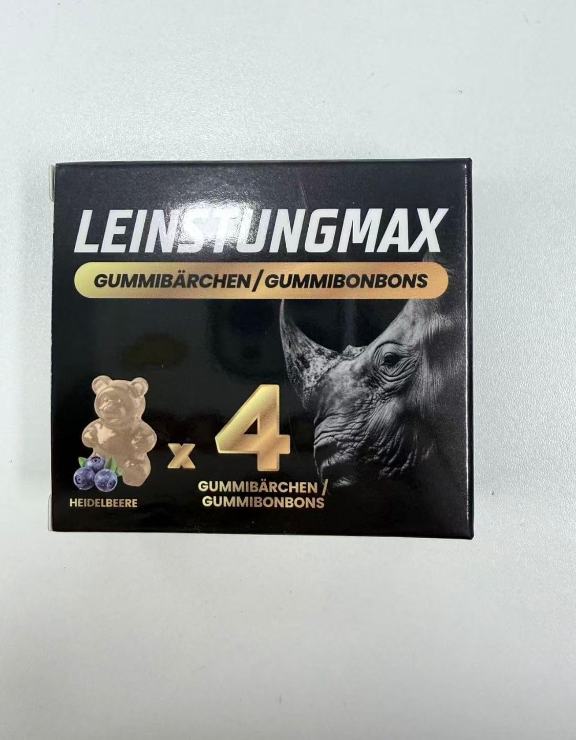 Blaubeer-Gummibärchen – Nahrungsergänzungsmittel mit Schwarzem Maca, Pflanzenextrakten, Zink und Vitaminen | 4 Gummibärchen Für aktive Männer