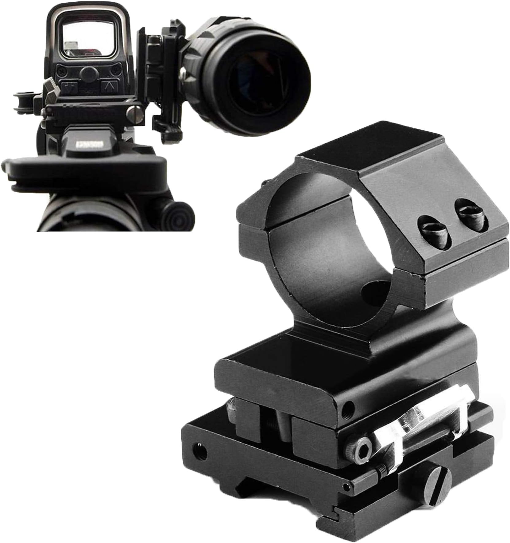 Tactical Flip to Side Picatinny Rail Mount for 30mm Ring 20 Rail Scope Sight