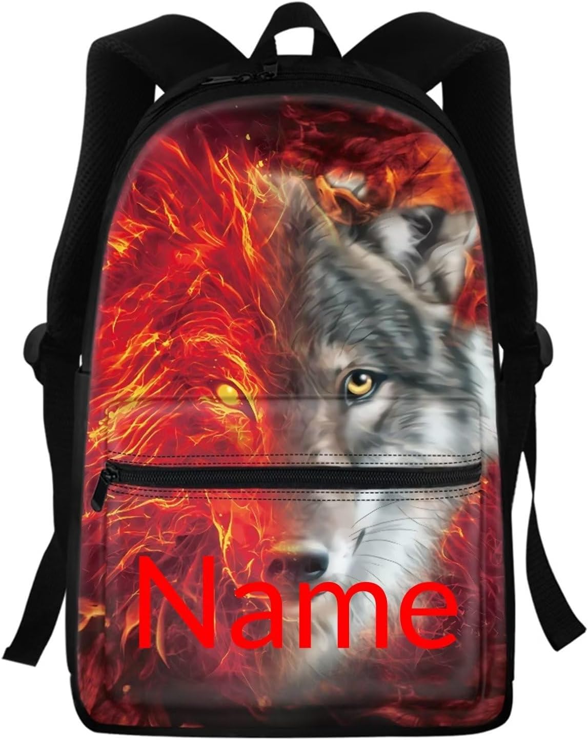 AFPANQZ Cool Wolf Backpack for Kids Teen Personlized Custom Kids School Bag Backpack Add Your Kids Name on School Backpack