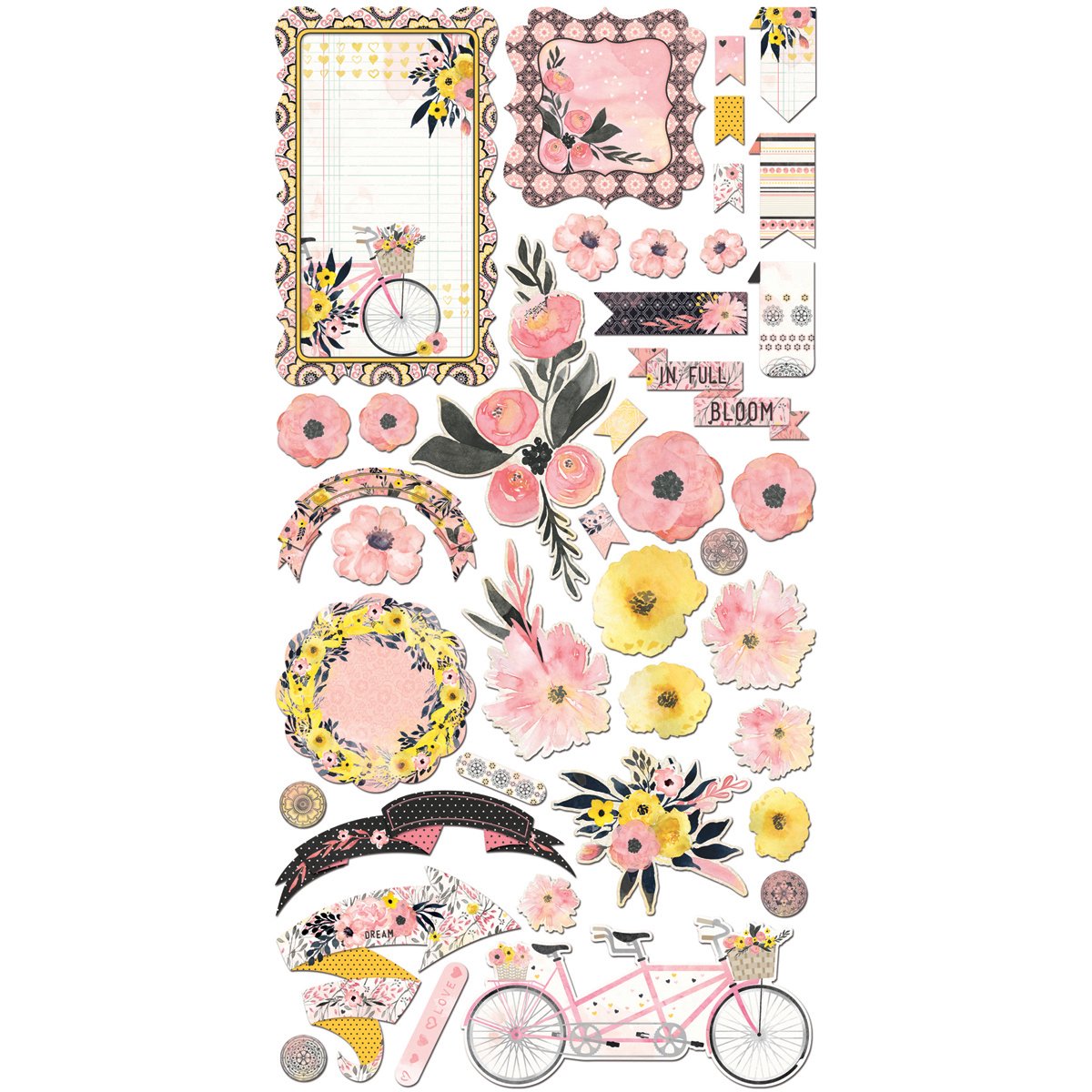 Bo Bunny pétalos Lane Notable Die-Cuts Set, Multicolor, 24,63 X 15,24 X 0,63 cm