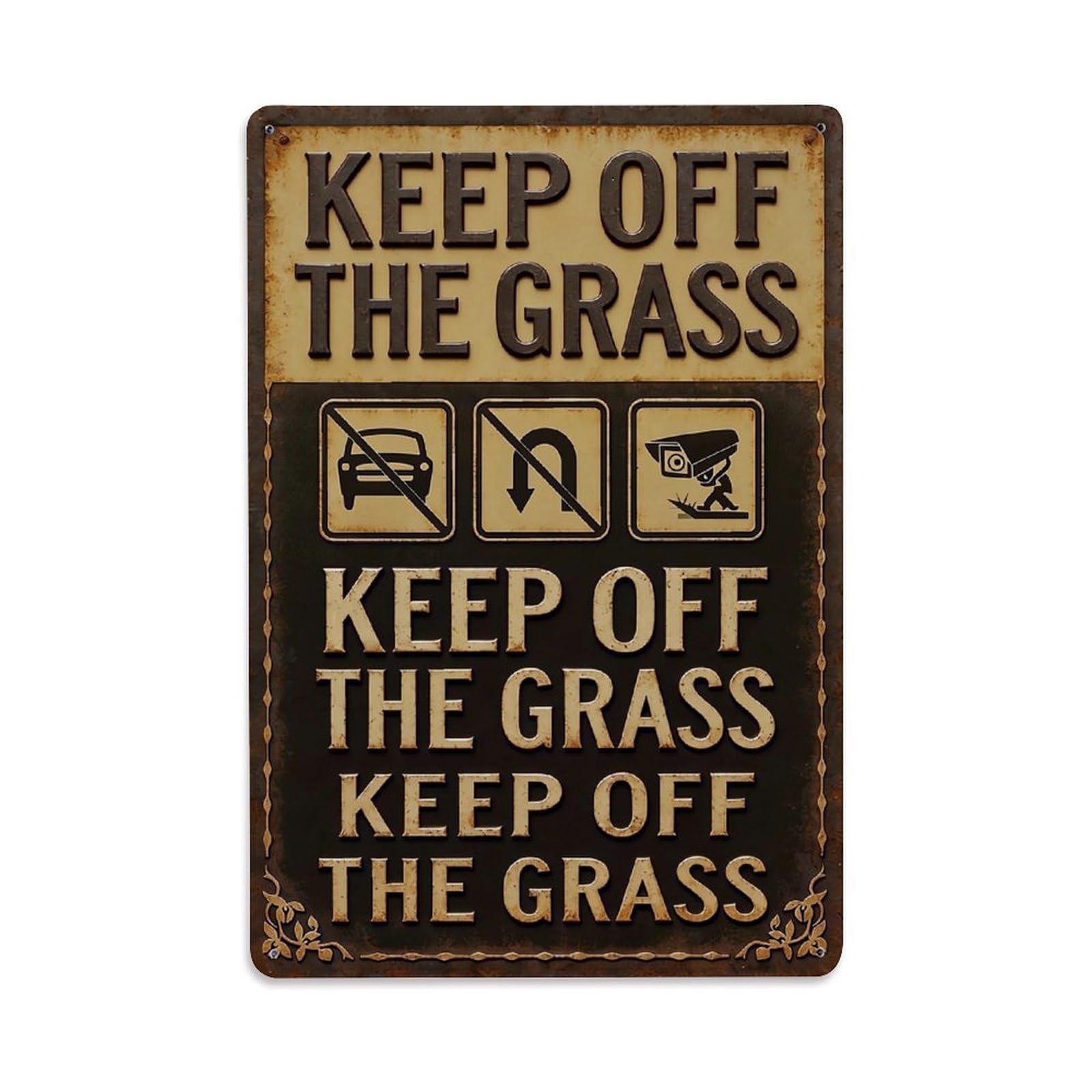 Nestemfo Vintage Keep Off The Grass Sign Tin Sign Metal Sign, Living Room,Bar, Home, Bedroom Wall Decor,Retro Metal Poster 8X12 Inches