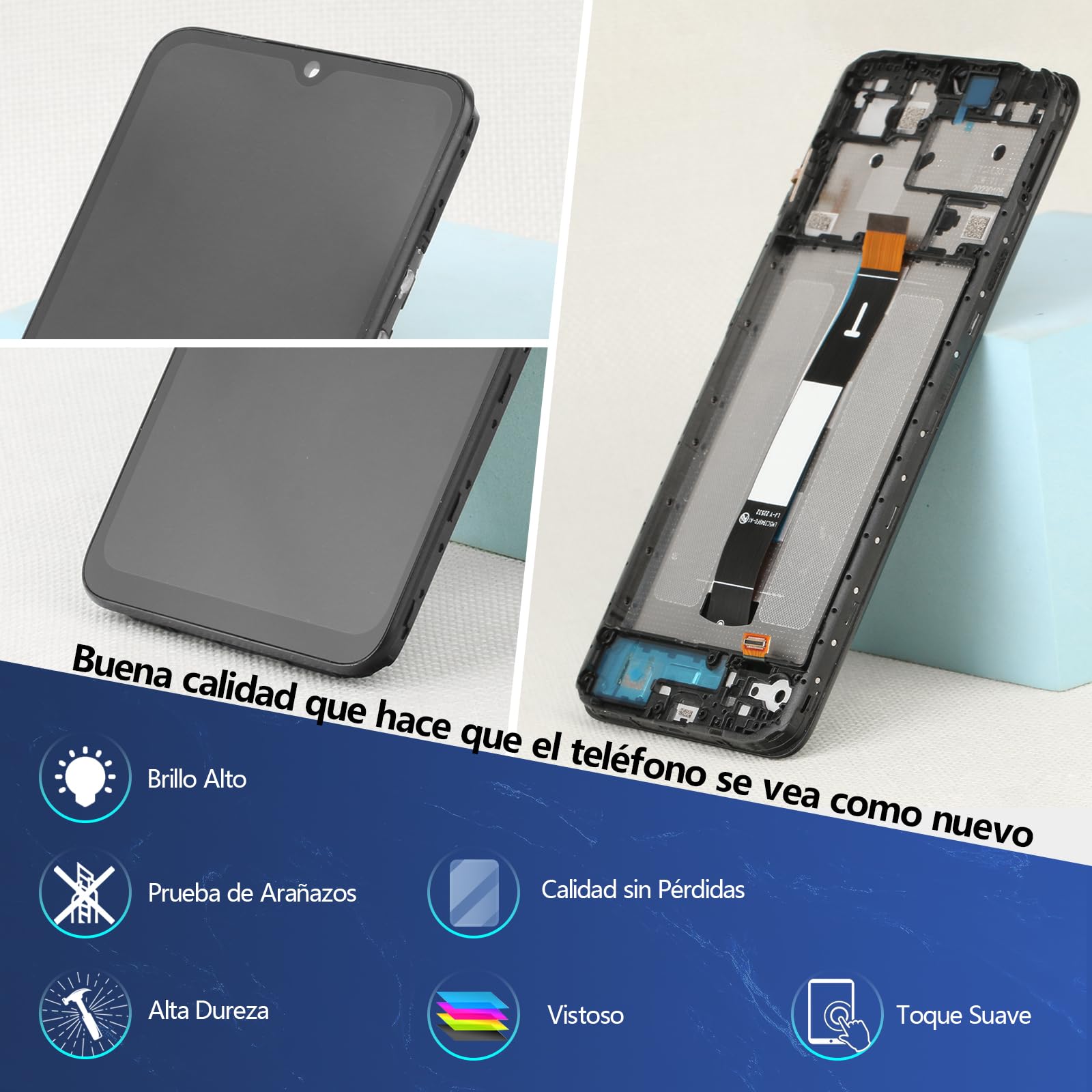 RongZy Pantalla para Xiaomi Redmi 12C Táctil LCD de Repuesto Ensamblaje Digitalizador Reemplazo para Redmi 12C con Herramientas de Reparación(Negro)