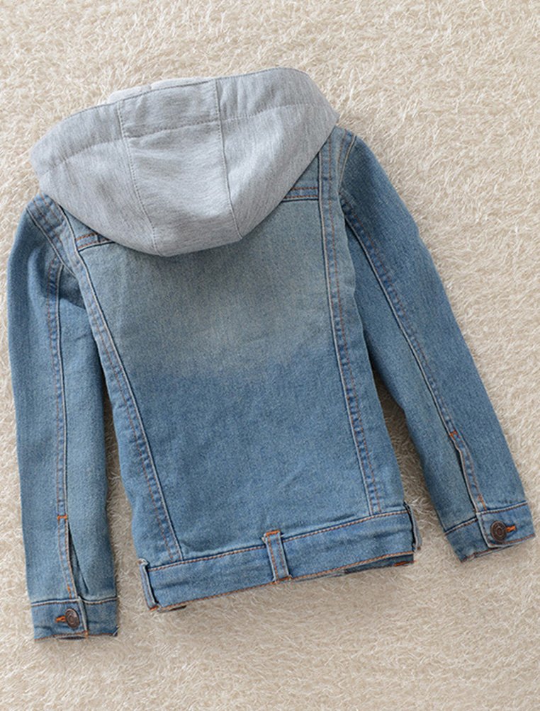 FTCayanz Enfants Manteau en Denim Garçons ou Filles Casuel Veste à Capuchon