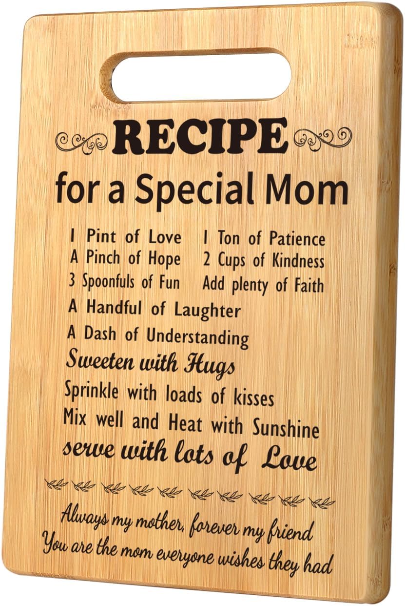 Birthday Gifts for Mom from Daughter Son, First Time Mom Gifts, Best Gifts for Step Mom, Bonus Mom, Stepmother, Mama, Unique Mom Gifts for Mom Christmas, New Mother Cutting Board Gift