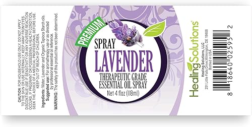 Miniatura 5 de Healing Solutions Spray de lavanda de 4 onzas, infusión de agua con aceite esencial de lavanda, espray de aceite esencial de lavanda, espray de