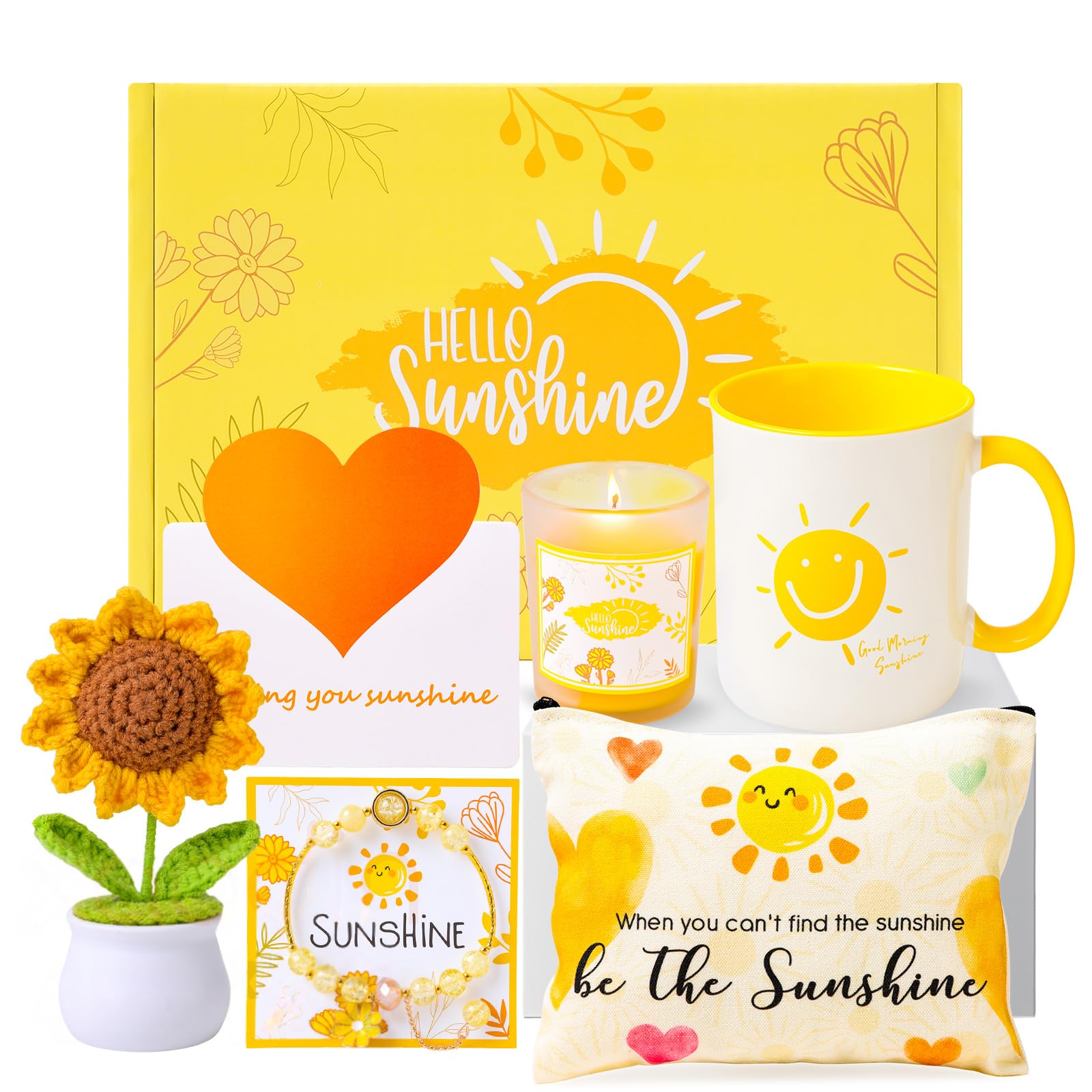 Regalos de girasoles para mujeres, set de regalo de taza Sunshine para mujeres, regalos de buena recuperación, regalo de cumpleaños personalizado para novia, mejor amiga, hermana, madre y