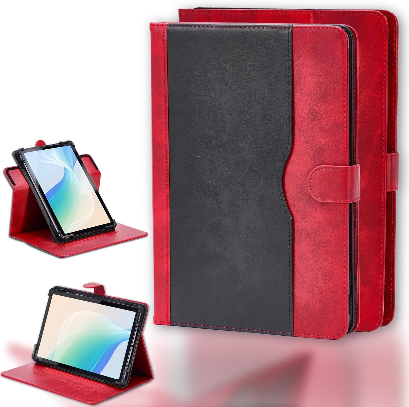 Case for G-Tab Pad 10 Pro 10.1-Inch Tablet Case 360 Degree Rotation Multi-Viewing Angels PU Leather Stand Folio Cover Red