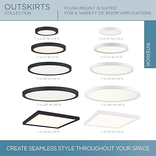 Miniatura 5 de Quoizel OST1615EK Outskirts - Lámpara de techo de acrílico blanco transicional de montaje empotrado, LED integrado de 30 vatios, 1 pulgada de alto x