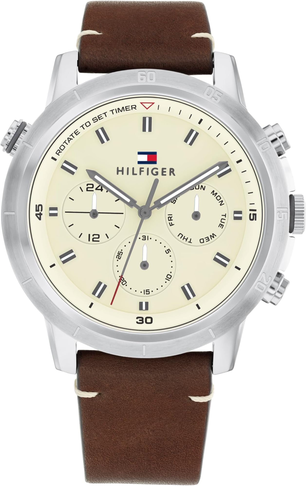 Tommy HilfigerSport Lux Watch for Men - Classic Multifunction Wristwatch for Him - Water-Resistant up to 5 ATM/50 Meters - Premium Fashion for Everyday Wear - 44mm