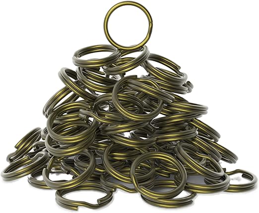 Silipac Keychain Rings Bulk 100 pcs - Split Ring Heavy Duty Crafts DIY Convenient Size 0.9 in (23 mm) - Steel Round Metal Key Rings