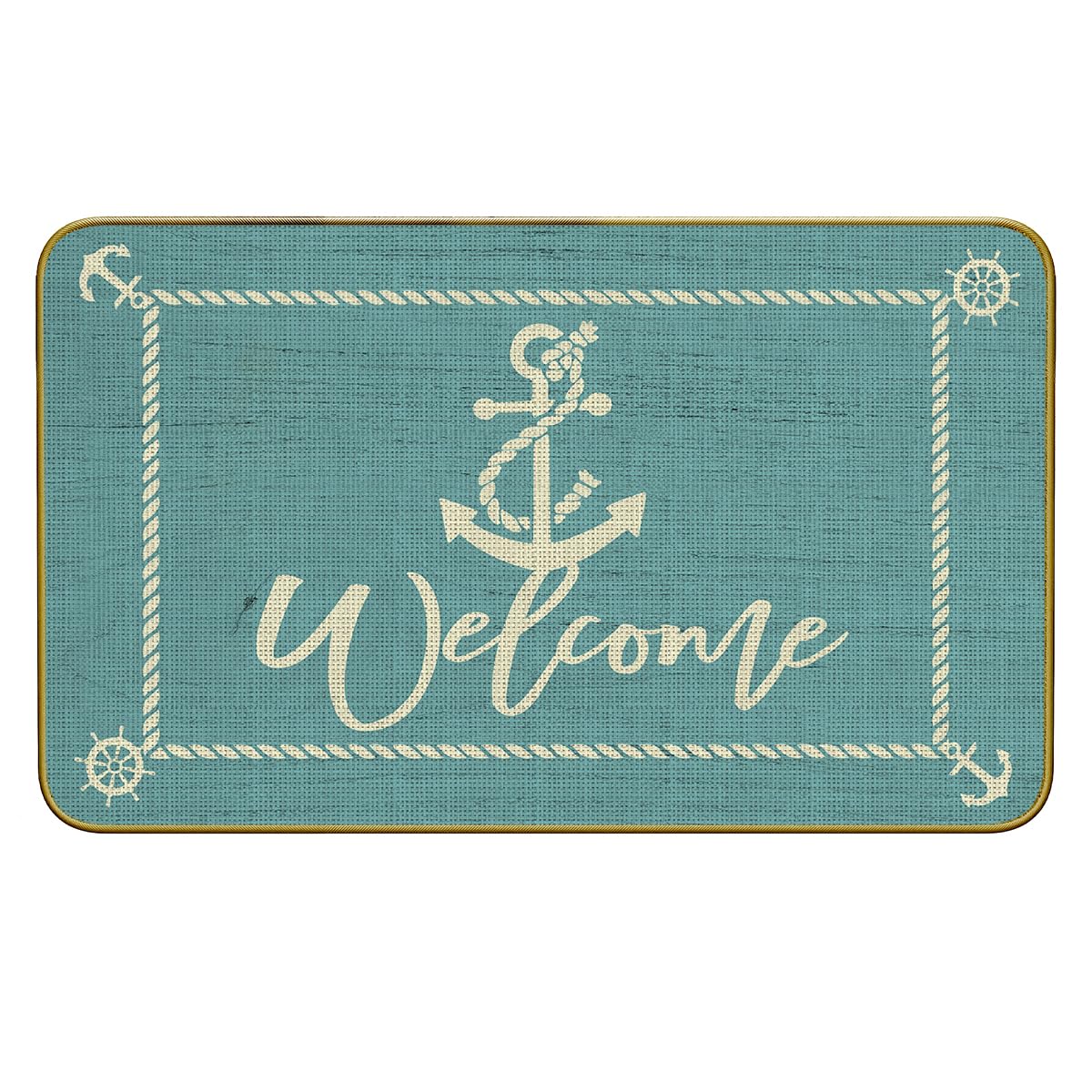 Mingnei Nautical Rug, Green Welcome Mat - Boat Floor Mats for Indoor Outdoor Use, 30 x 17
