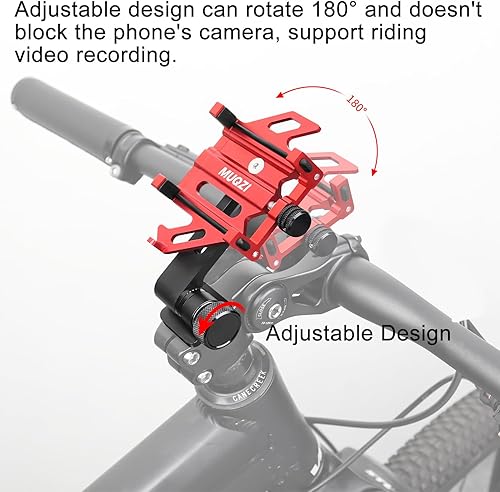 Miniatura 4 de MUQZI Soporte para teléfono de bicicleta, tapa superior ajustable para auriculares de bicicleta, soporte para teléfono celular compatible con iPhone