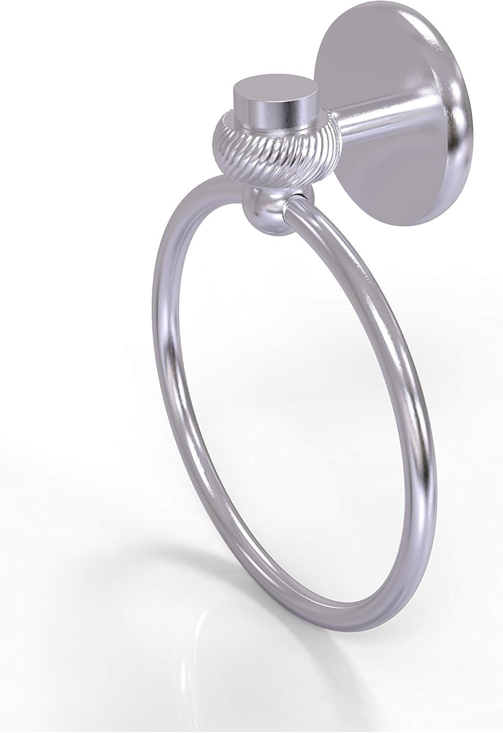 Allied Brass 7116T-SCH Satellite Orbit One Collection Twist Accent Towel Ring, Satin Chrome
