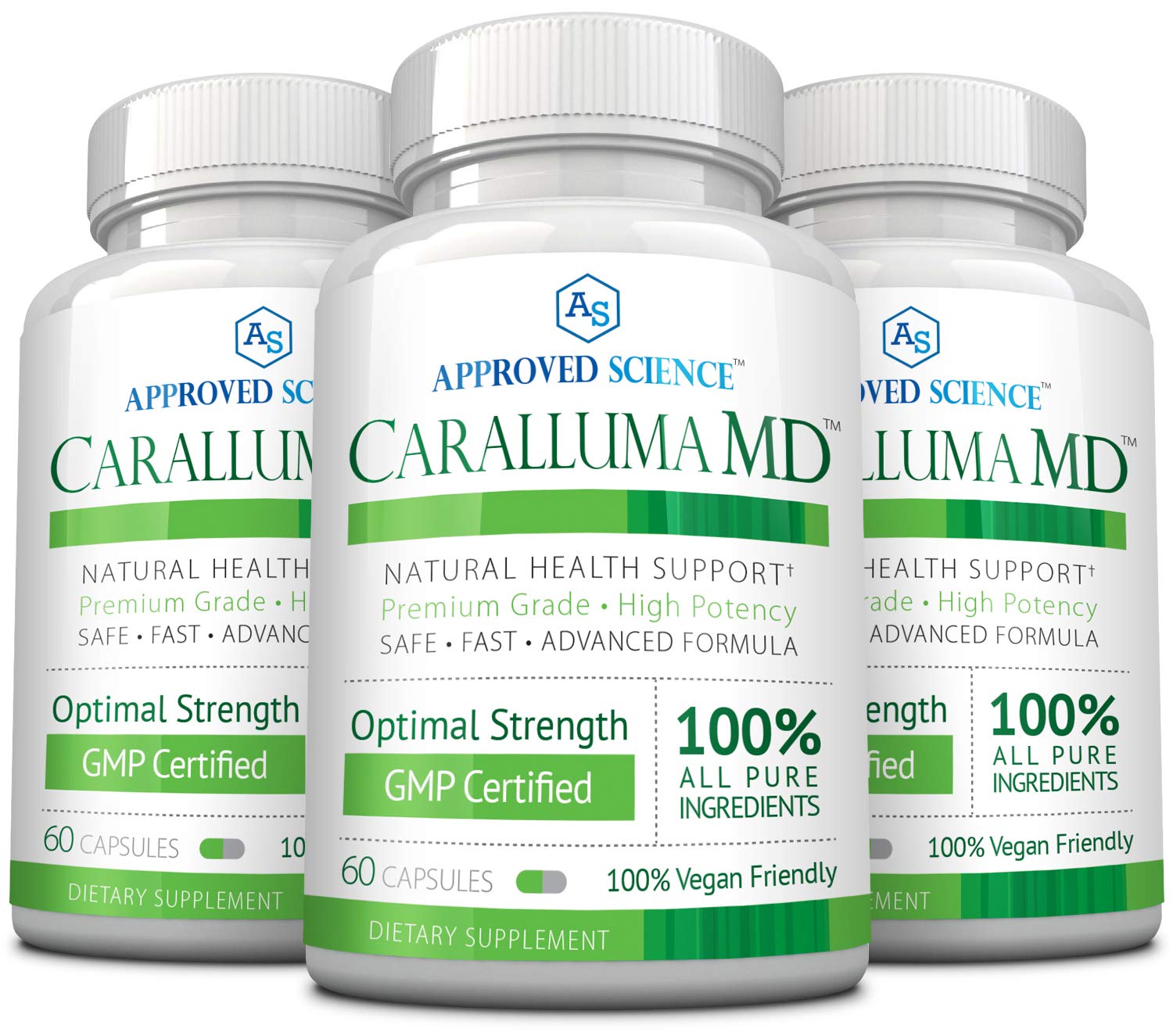 Caralluma MD - Optimize Health - 100% Caralluma Fimbriata Whole Plant Extract - No Additives, Preservatives or Artificial Ingredients. 3 Bottles.