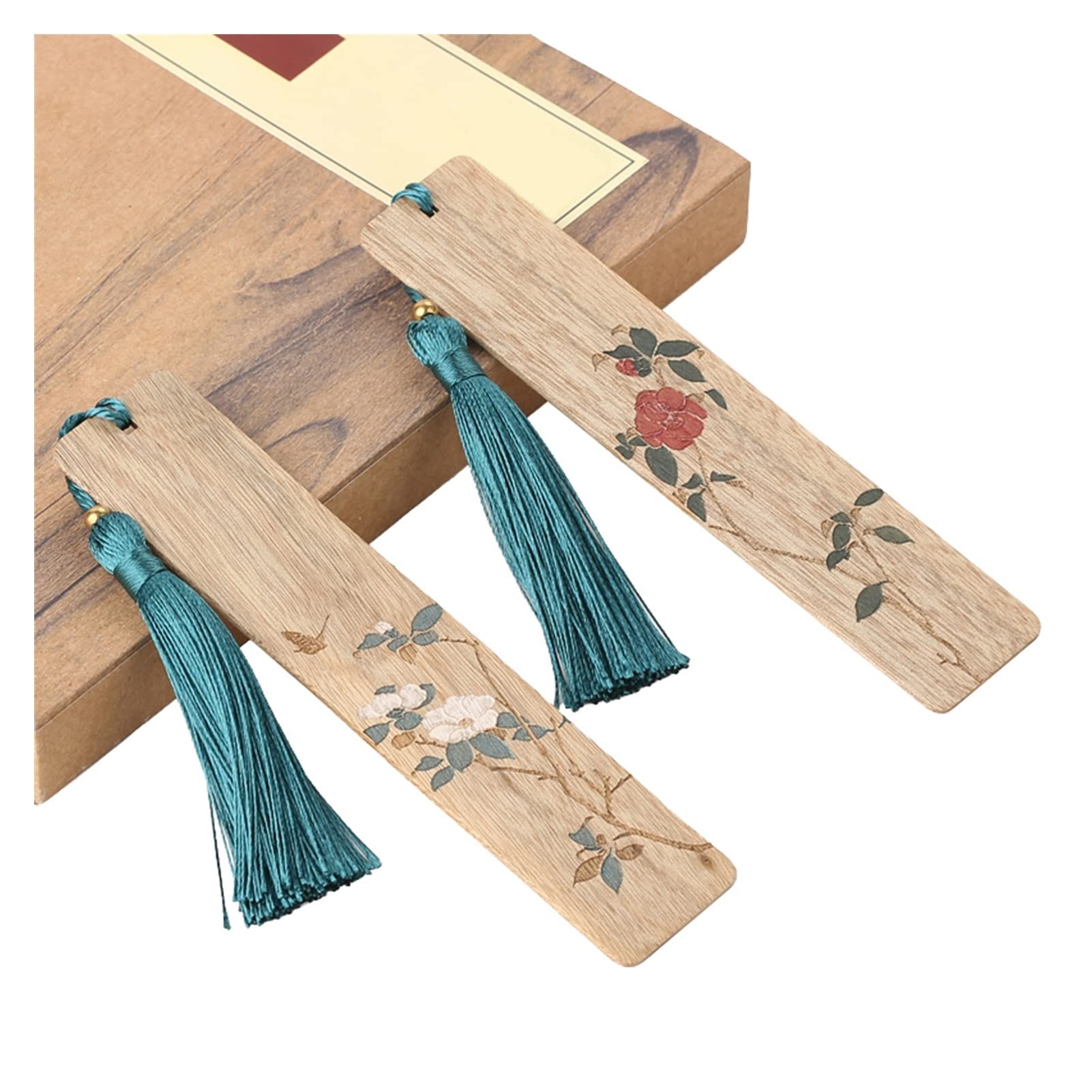 Signet Bookmark en Bois Peint à la Main Ensemble de signets de Style Chinois Bookmarks Cadeaux d'anniversaire for étudiant ami signets pour Hommes Femmes