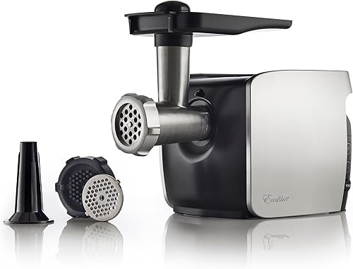 Excalibur Molinillo eléctrico de cubo doméstico de 2/3 HP muele 2 libras de carne por minuto, color plateado