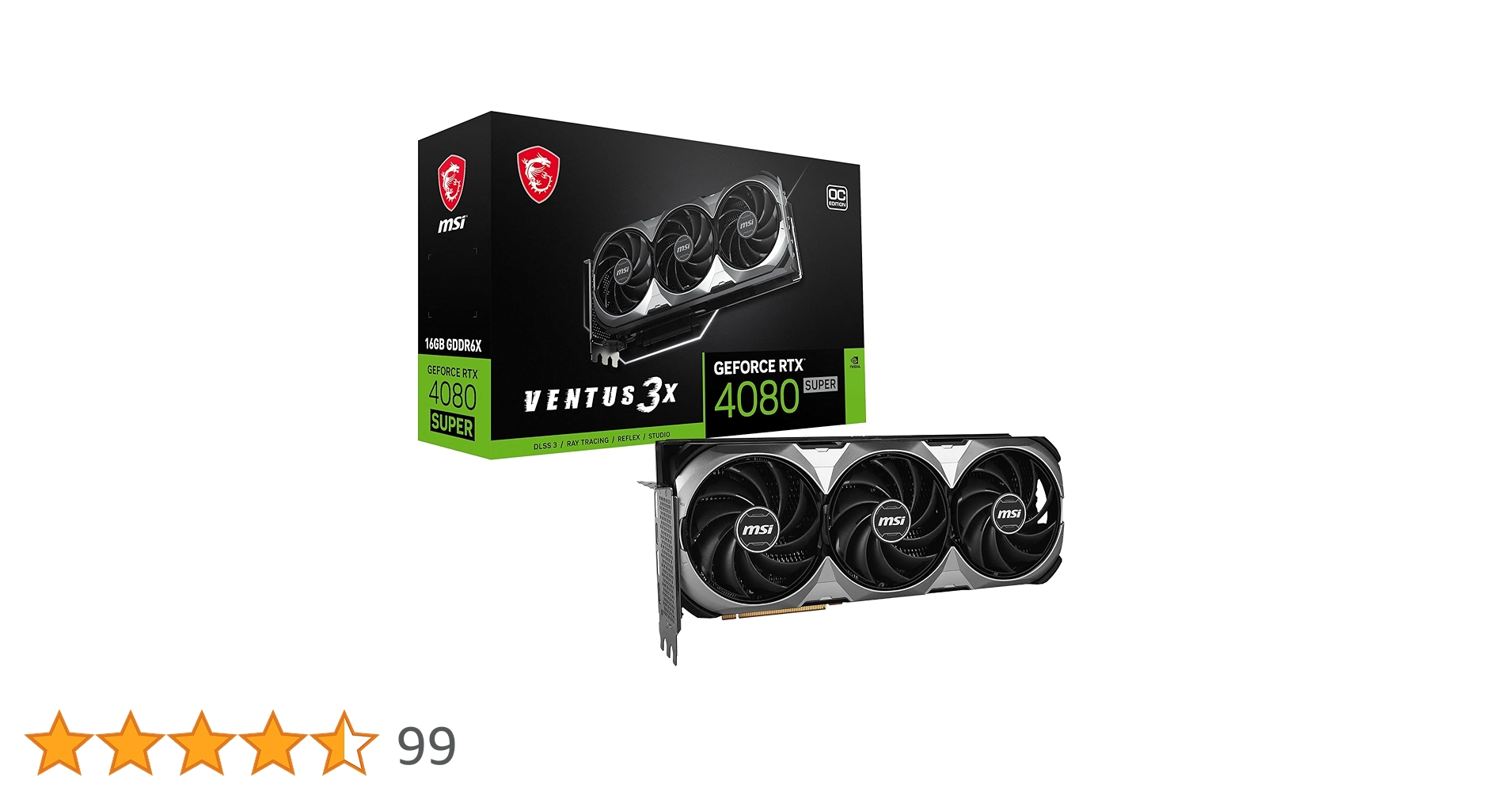 グラフィックボード・グラボ・ビデオカード MSI GEFORCE RTX 4080 SUPER OC Amazon.com: MSI GeForce RTX 4080 Super 16GB Ventus 3X OC