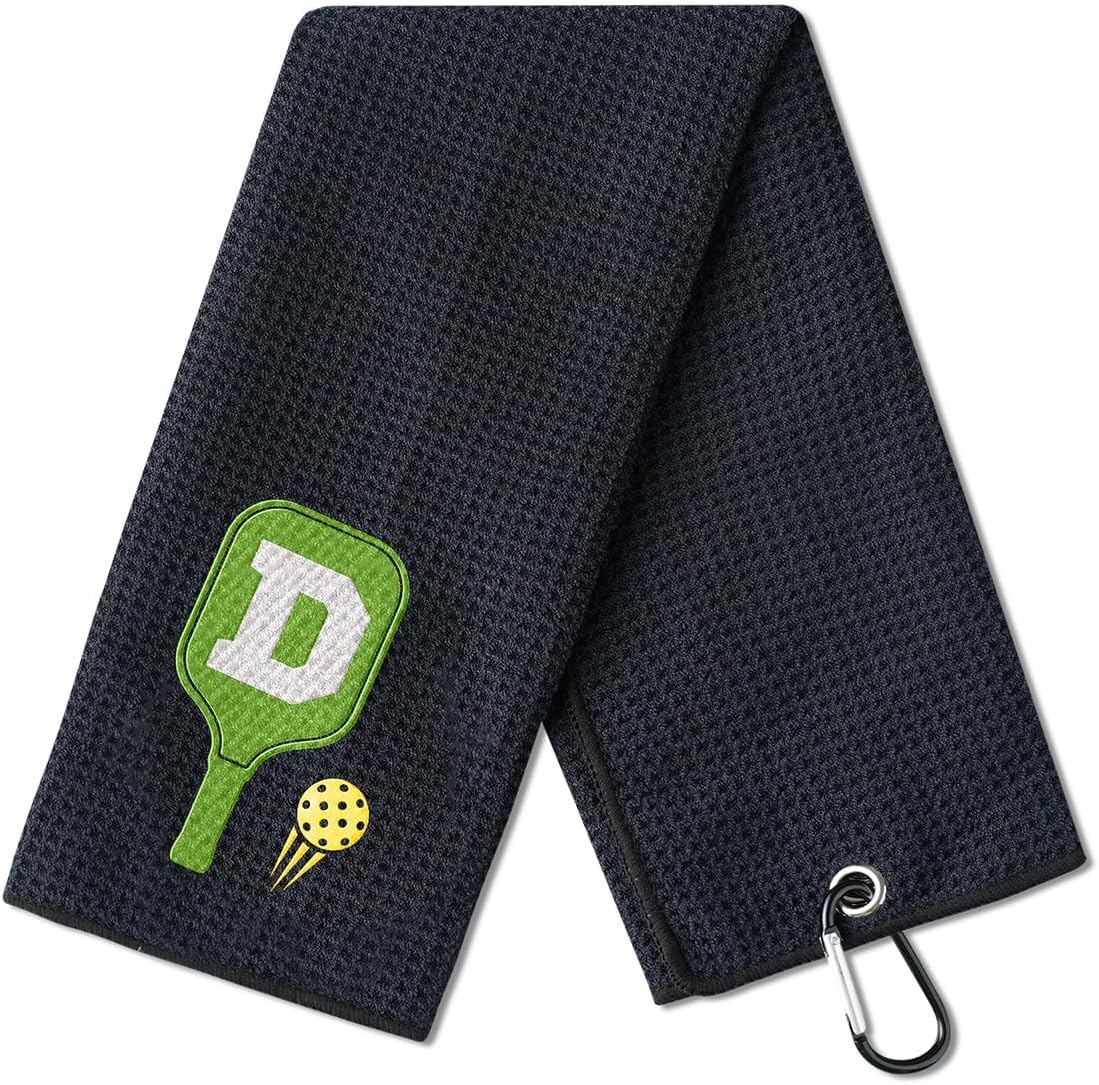 Embroidered Pickleball Towel, Funny Gift for Pickleball Lovers, 16"x 24" Microfiber Towel, Initial D
