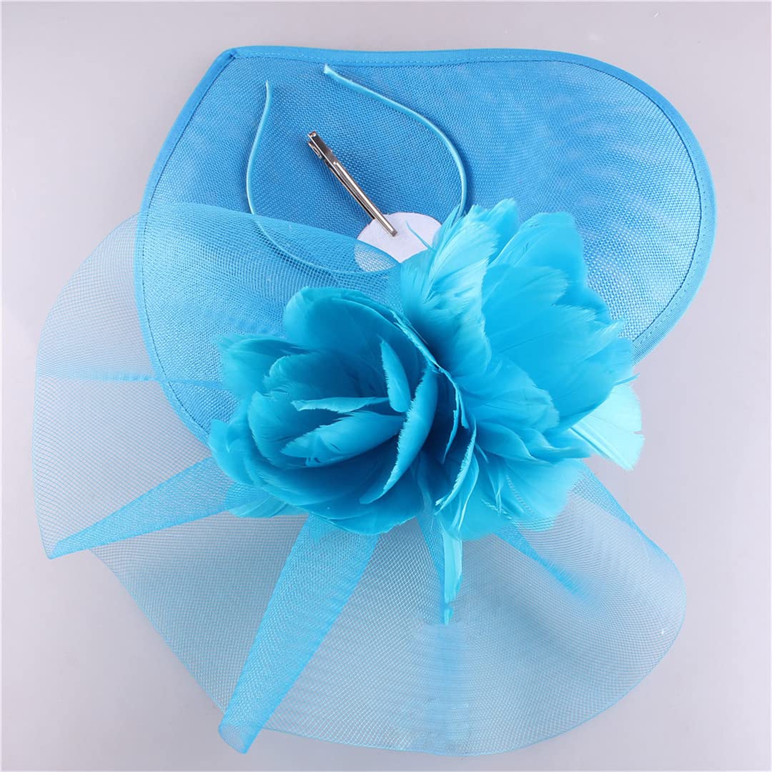Lmtossey Cappello da donna in lino fascinator accessorio per capelli con fascia floreale