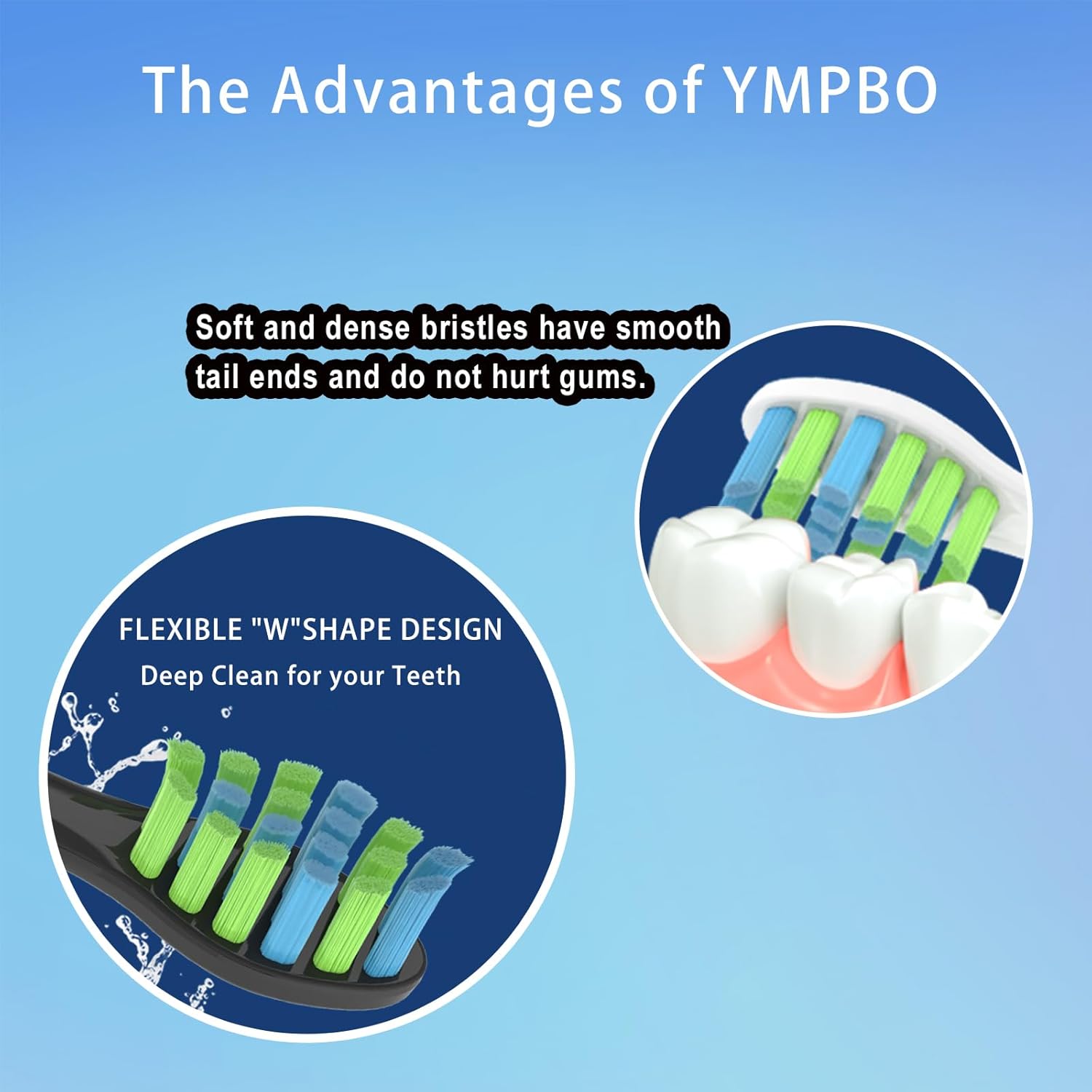 10 Pack Toothbrush Replacement Heads Compatible with 7AM2M AM100/AM105/AM110 Electric Toothbrush, Soft Brush Bristles, Black