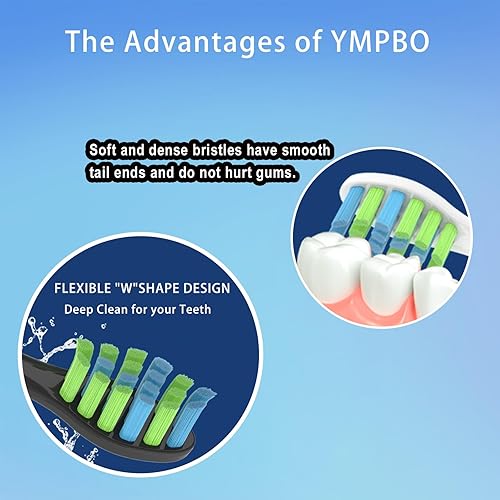 Miniatura 3 de Paquete de 10 cabezales de repuesto para cepillos de dientes compatibles con cepillo de dientes eléctrico 7AM2M AM100/AM105/AM110, cerdas de cepillo