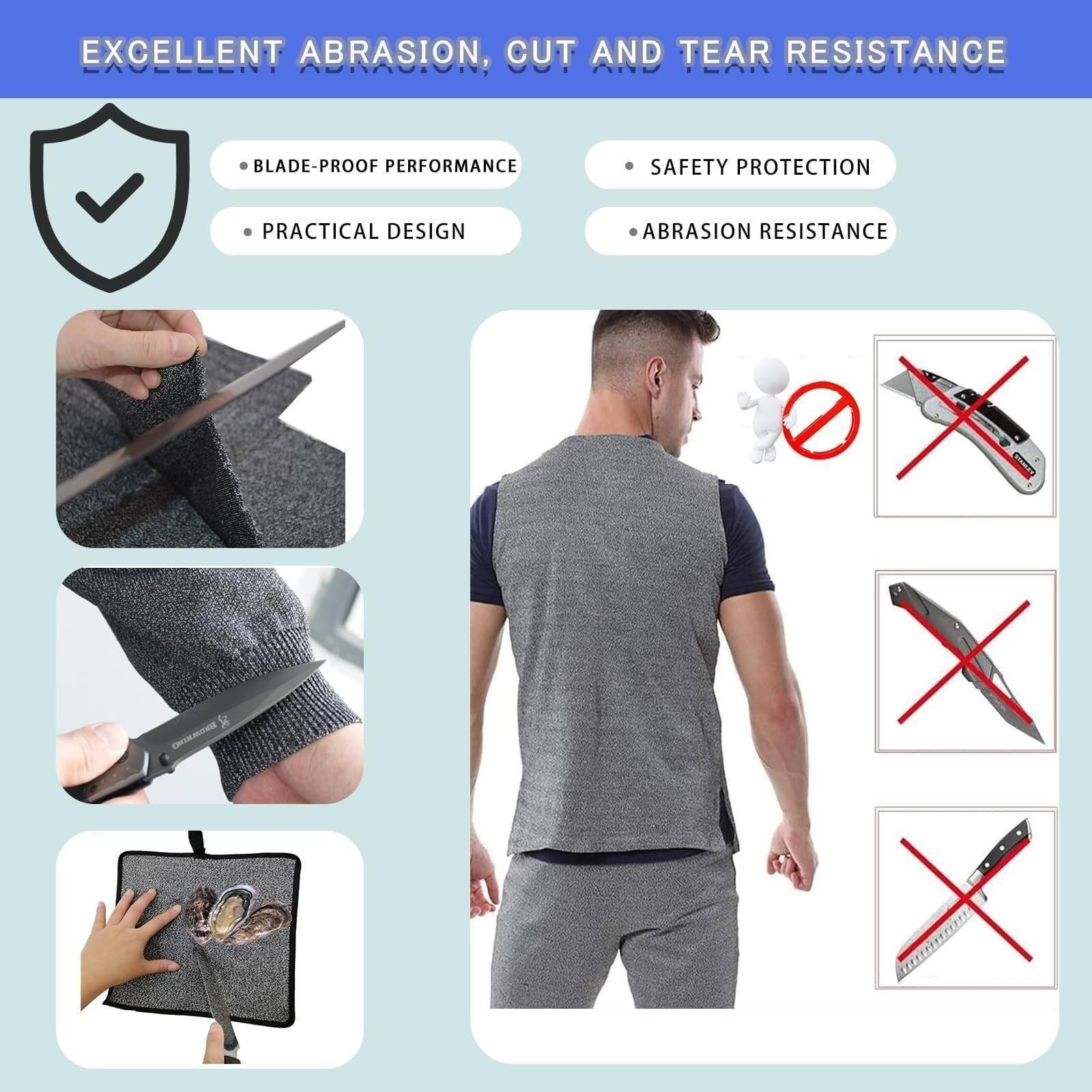 Anti Slash Stab Pe Grado 5, Gilet di sicurezza, Gilet di prova, Livello di protezione - Resistente a tagli e coltelli, Abbigliamento, Utilizzato for proteggere la sicurezza personale(S)