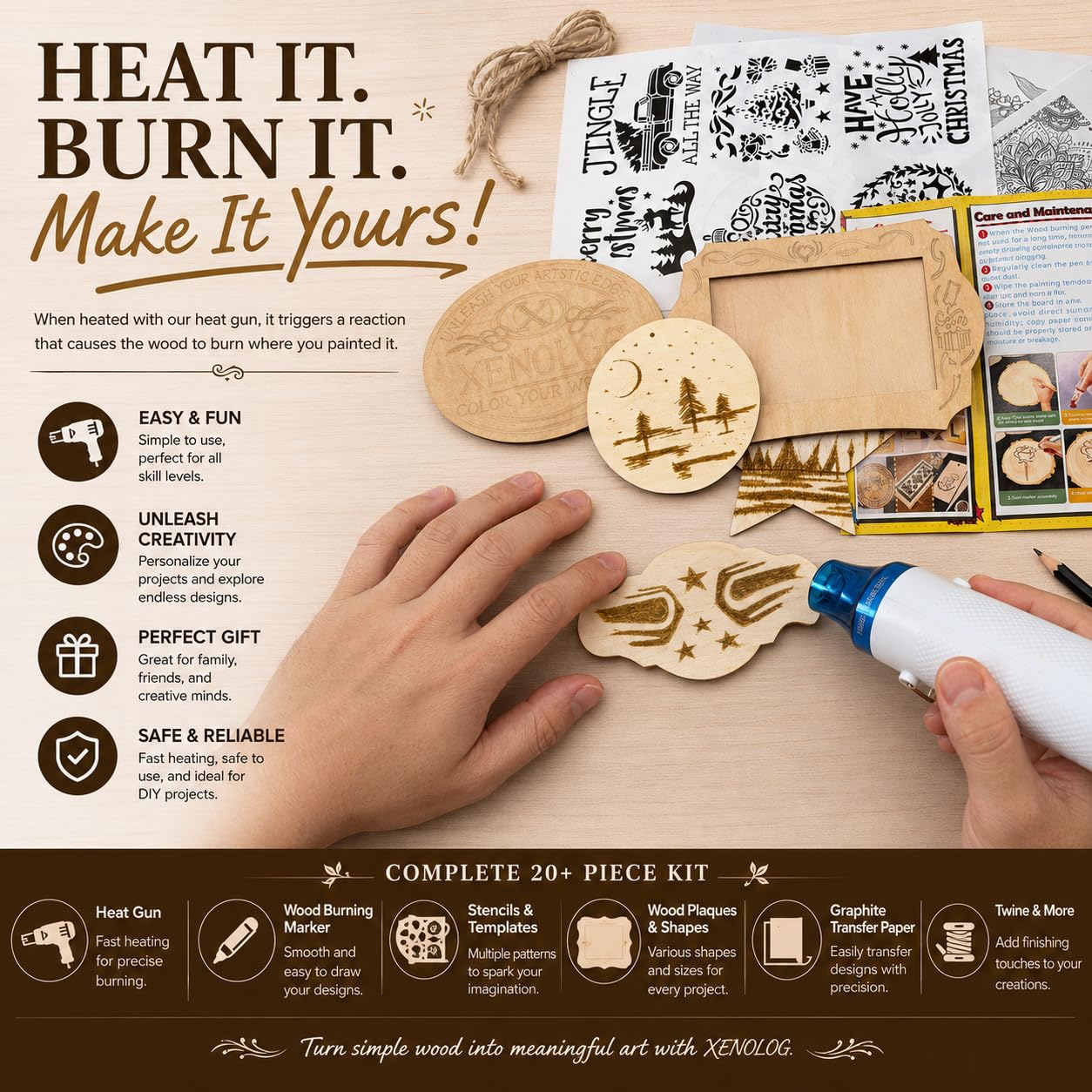 Xenolog Wood Burning Kit - Beginner Pyrography Set -6