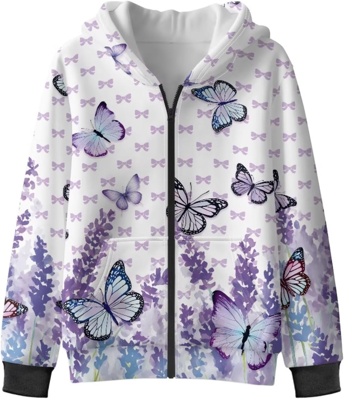 Girls Hooded Sweatshirt Zip-Up Fleece Hoodie Winter Fall Sweatshirts Jackets with Kangaroo Pocket