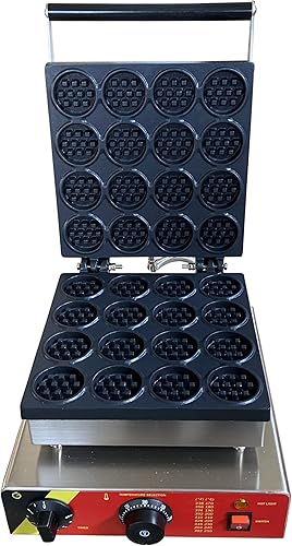 Miniatura 2 de INTBUYING Máquina eléctrica comercial para hacer gofres para tartas redondas, cuerpo de acero inoxidable con revestimiento antiadherente, máquina