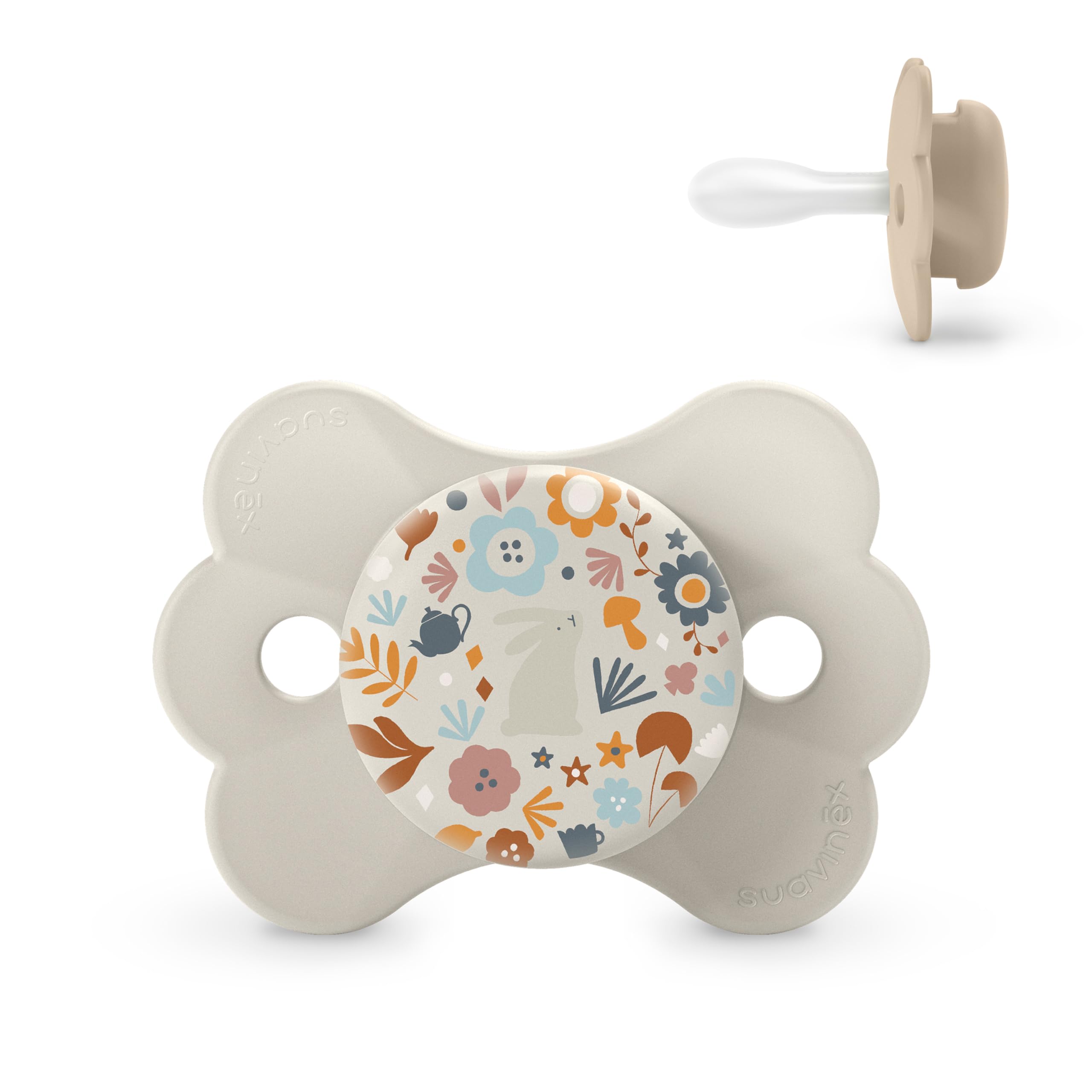 Suavinex, Pack 2 Chupetes con Tetina Fisiológica de Silicona SX Pro, Tetina Simétrica, Plana y Flexible, Bebés 0/6 Meses y Recién Nacidos, Respeta el Desarrollo Bucodental, Wonderland Azul/Beige — view 19