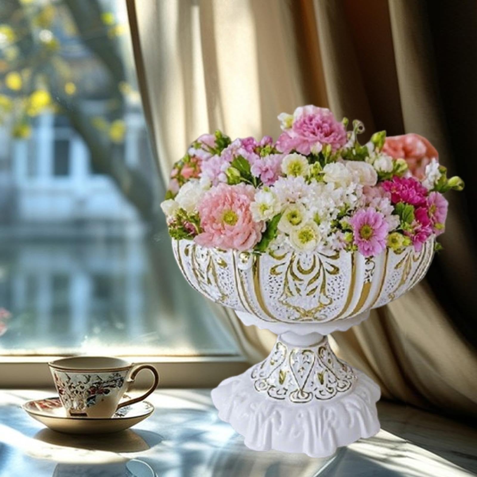 Amazon | Wxqbjtam シックな金属製の花瓶、装飾的なガーデンポット