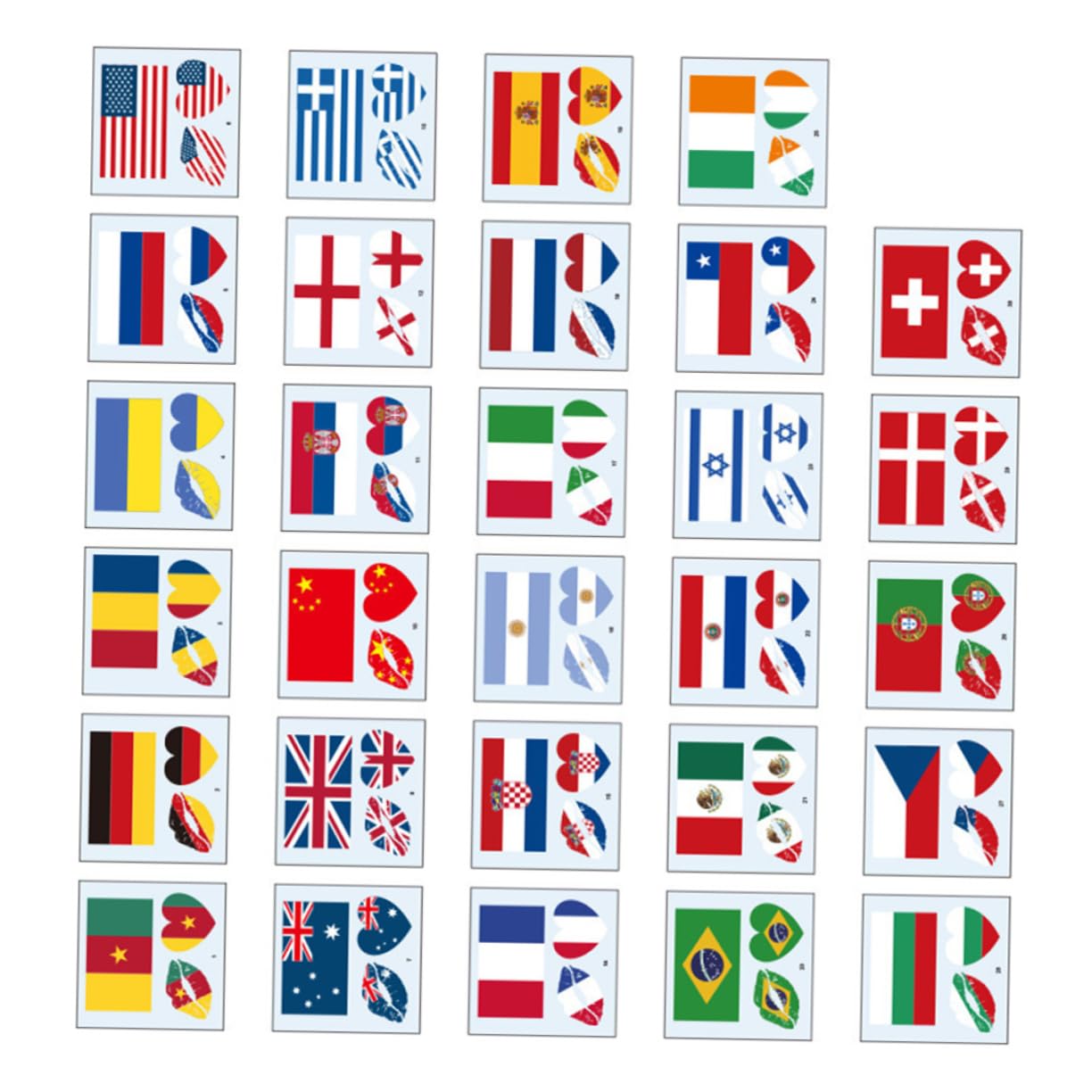 464piezas Calcomanías De Banderas Del Mundo Tatuajes Temporales Patrióticos Para Decoración Facial y Corporal Eventos Deportivos y Festivales