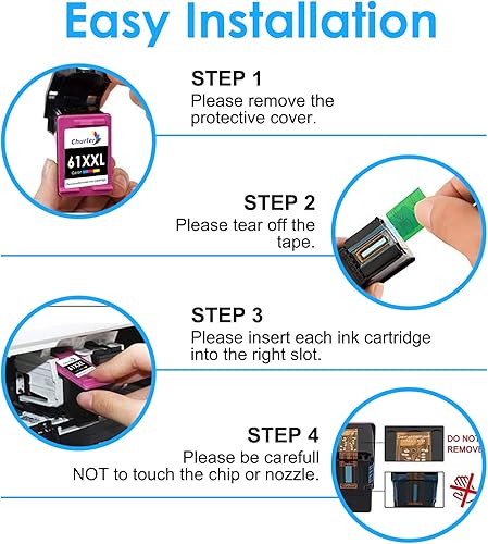 Miniatura 5 de Paquete combinado de cartuchos de tinta 61 XXL de repuesto para HP Ink 61 HP 61XL 61XXL HP Cartuchos de tinta HP con HP Envy 4500 5530 5534 4502